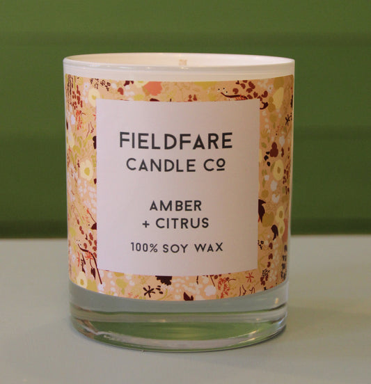 Amber + Citrus Soy Wax Candle