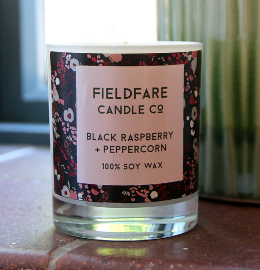 Black Raspberry + Peppercorn Soy Wax Candle