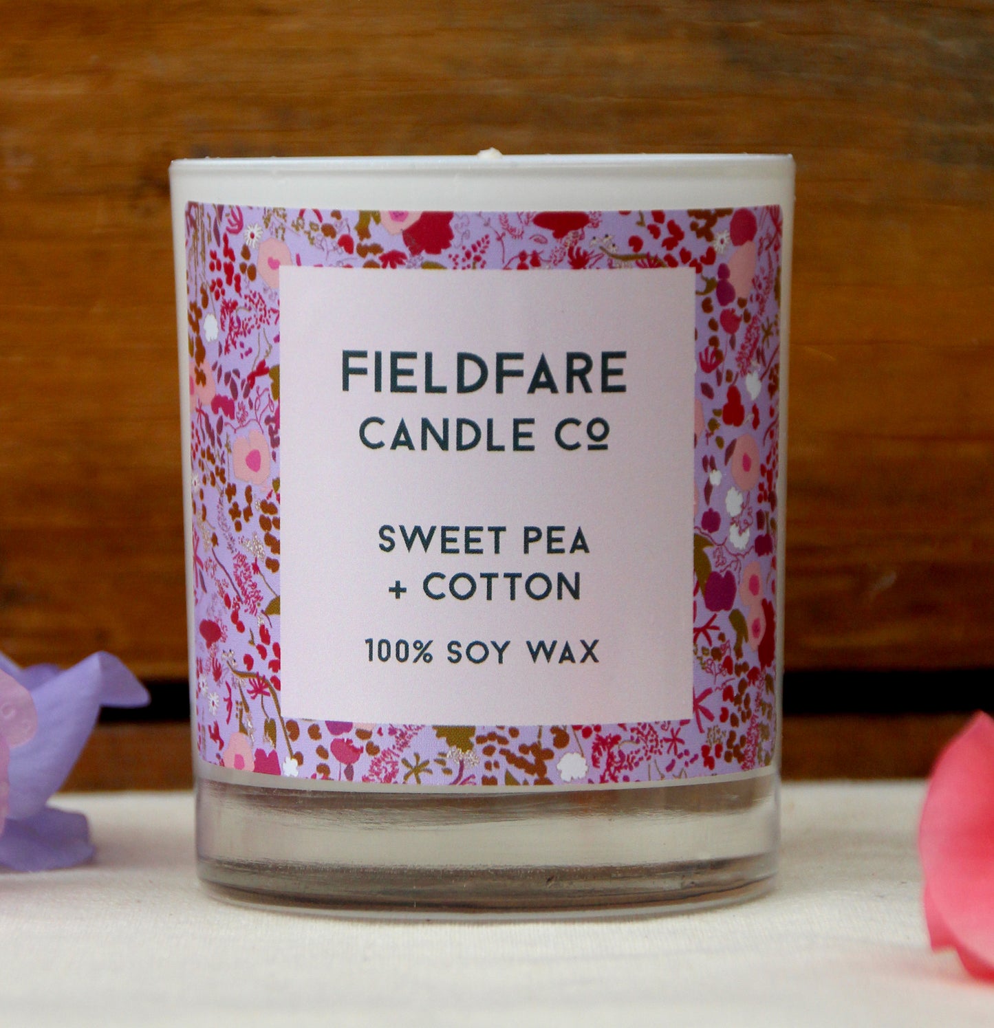Sweet Pea + Cotton Soy Wax Candle