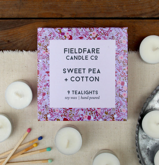 Sweet Pea + Cotton Tealights