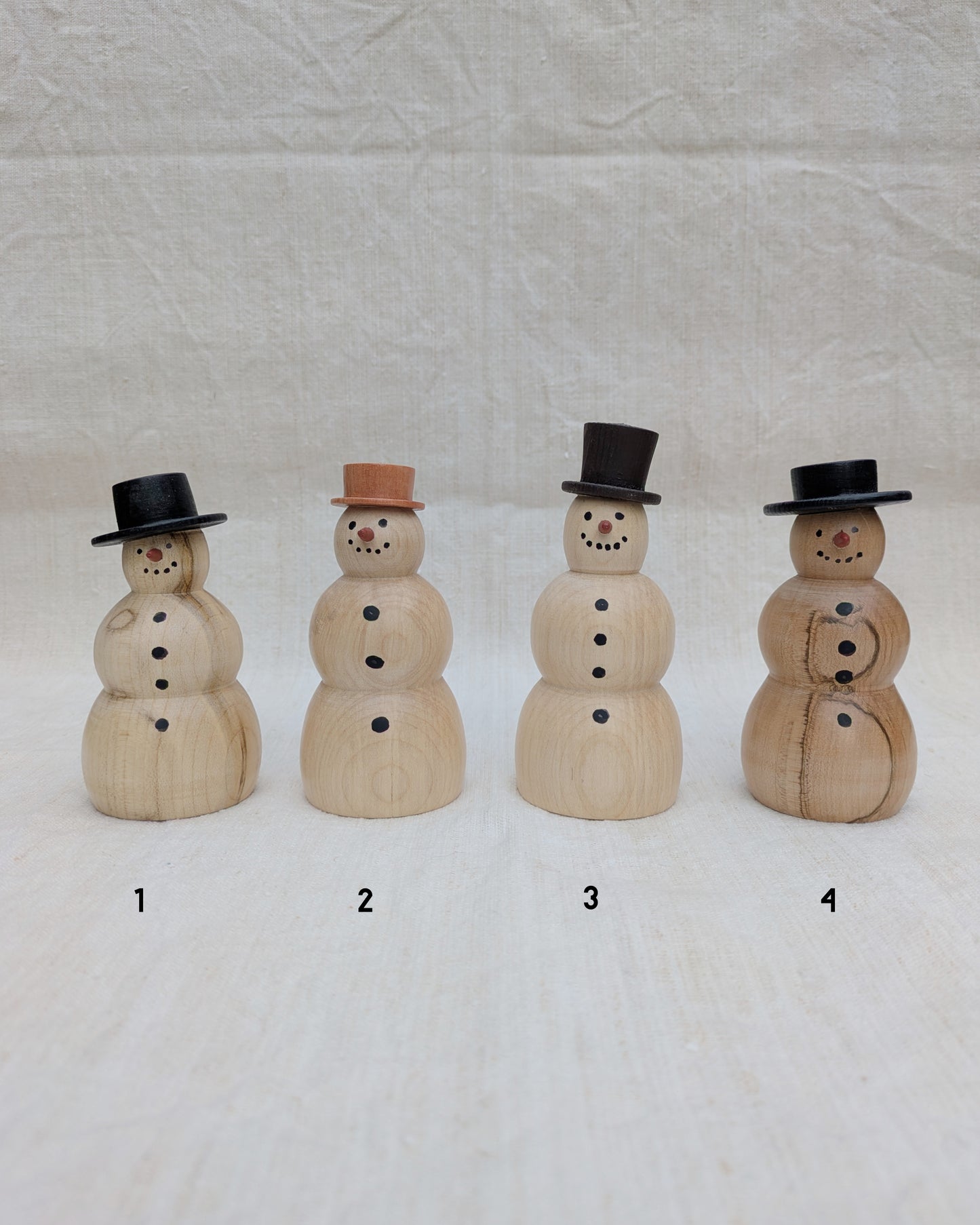 Turned Wooden Snowman