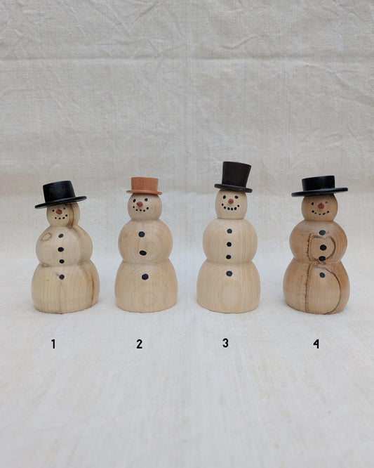 Turned Wooden Snowman