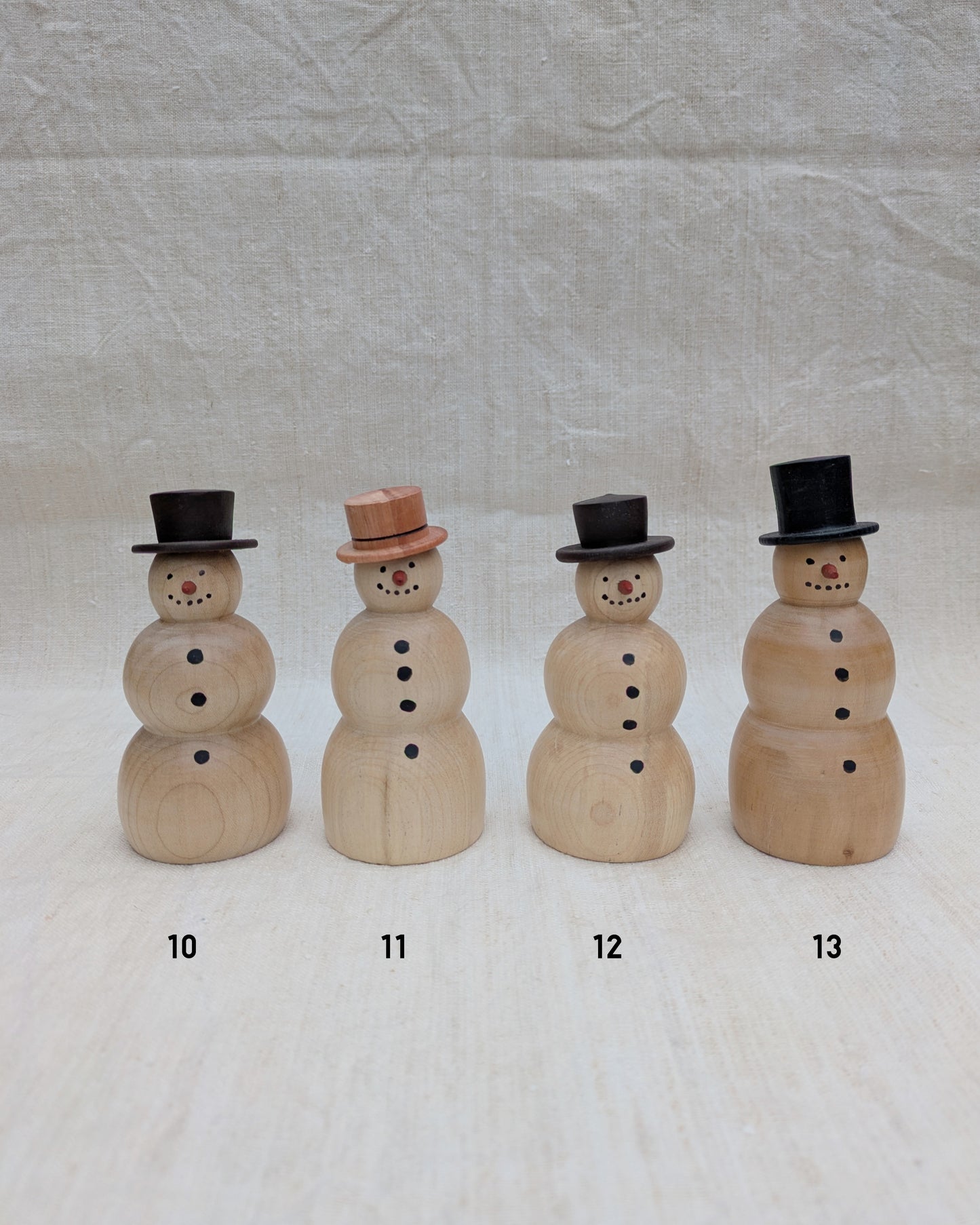 Turned Wooden Snowman