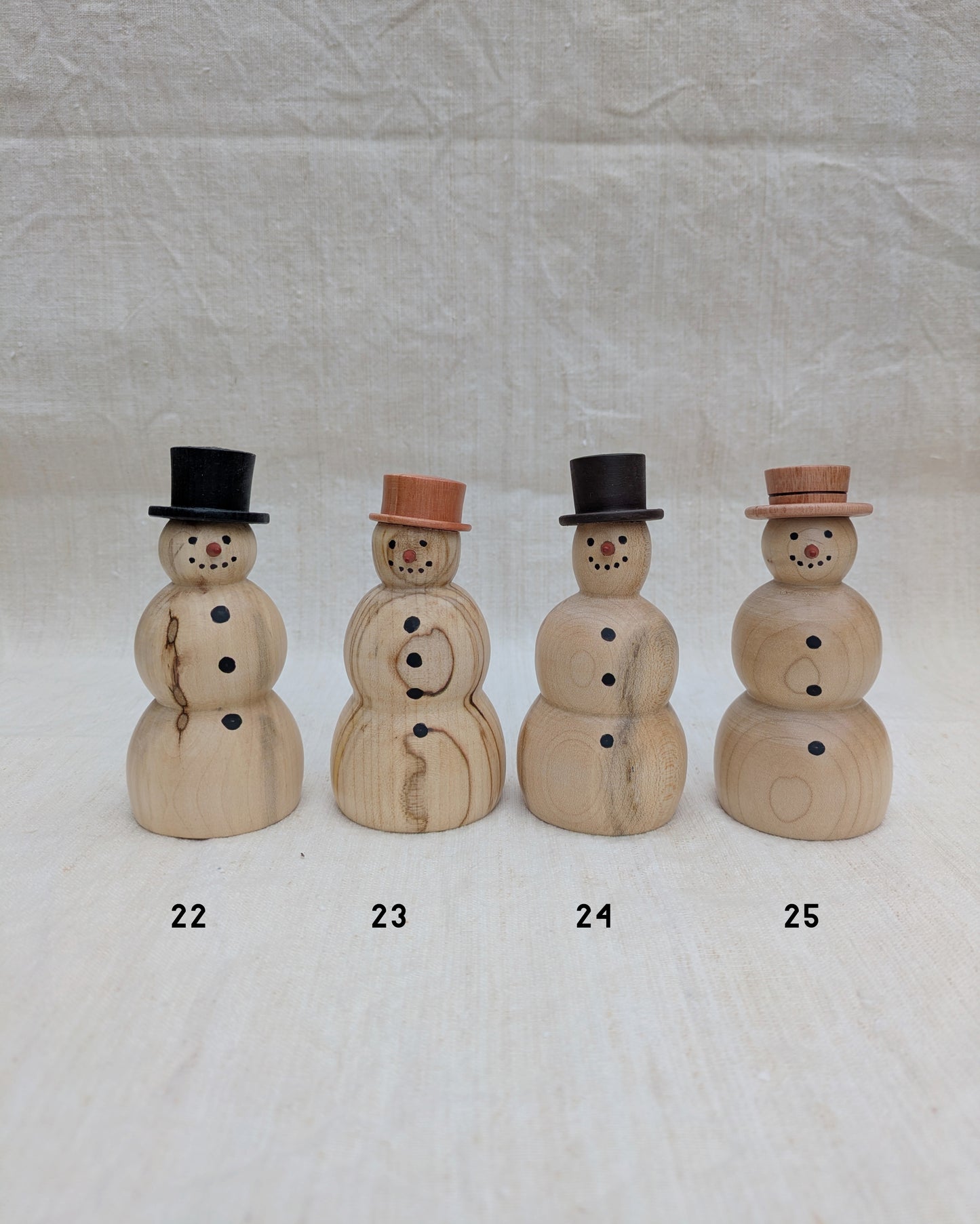 Turned Wooden Snowman