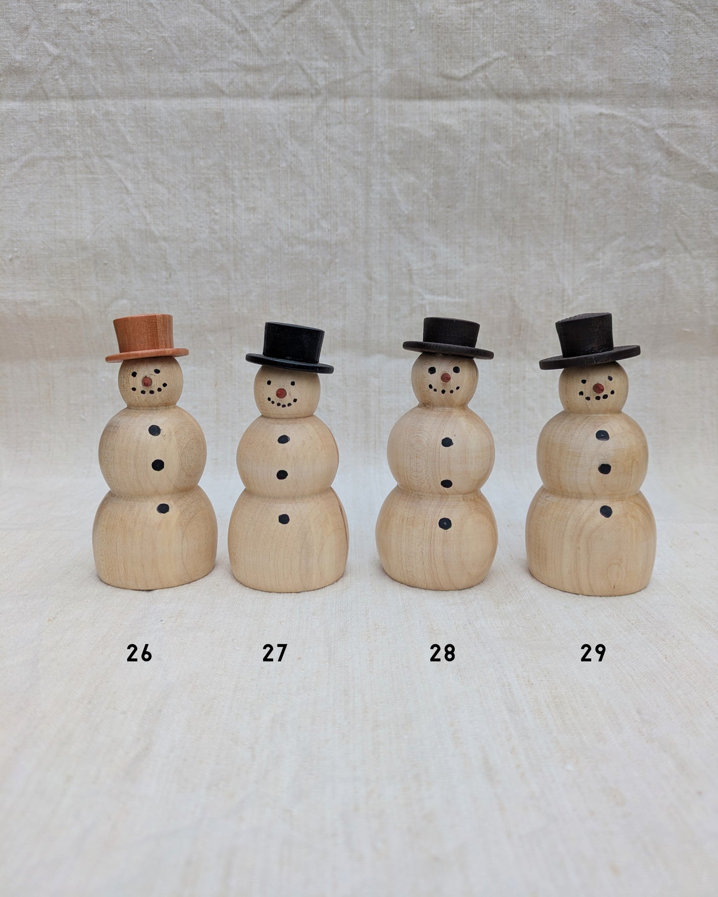 Turned Wooden Snowman