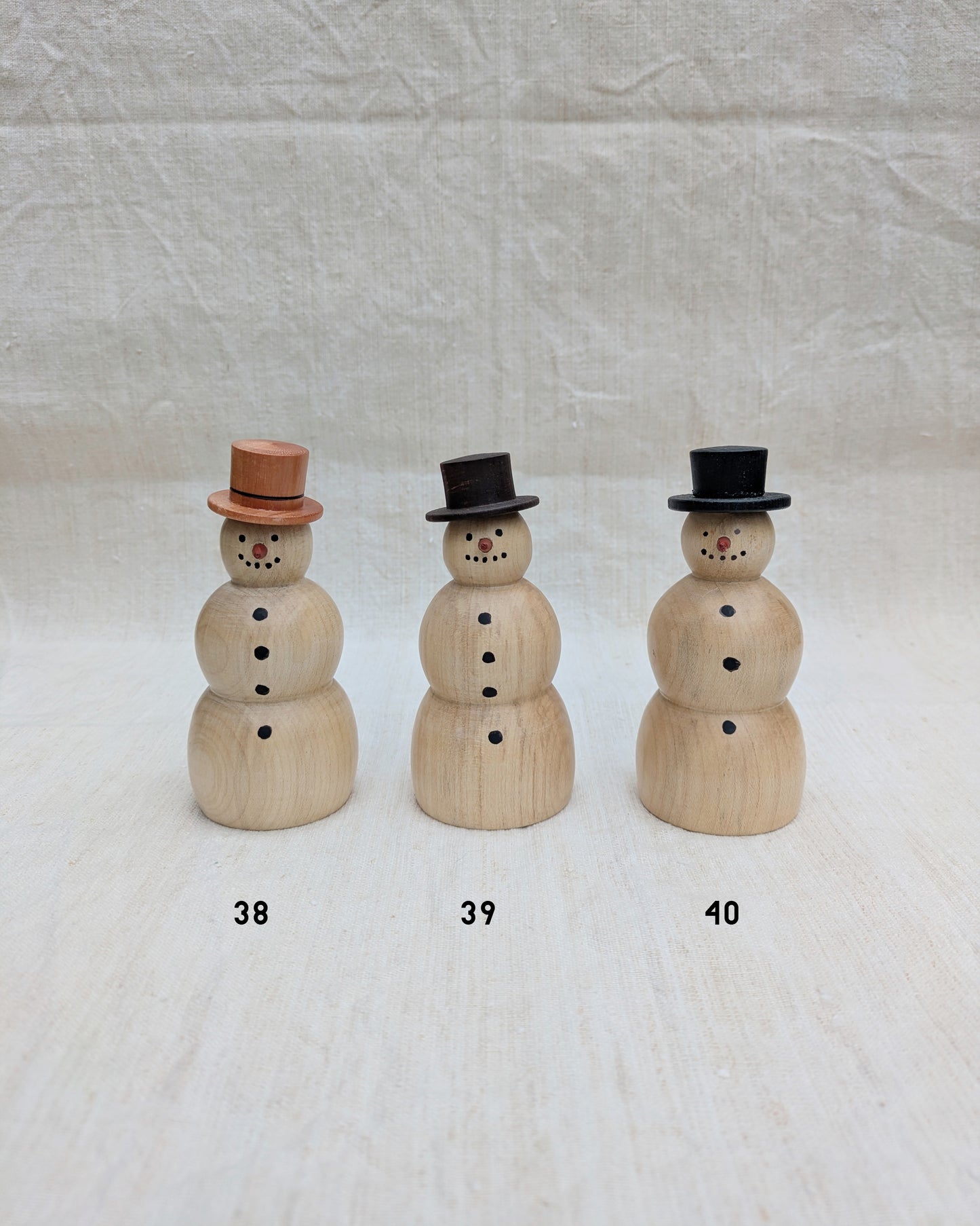 Turned Wooden Snowman