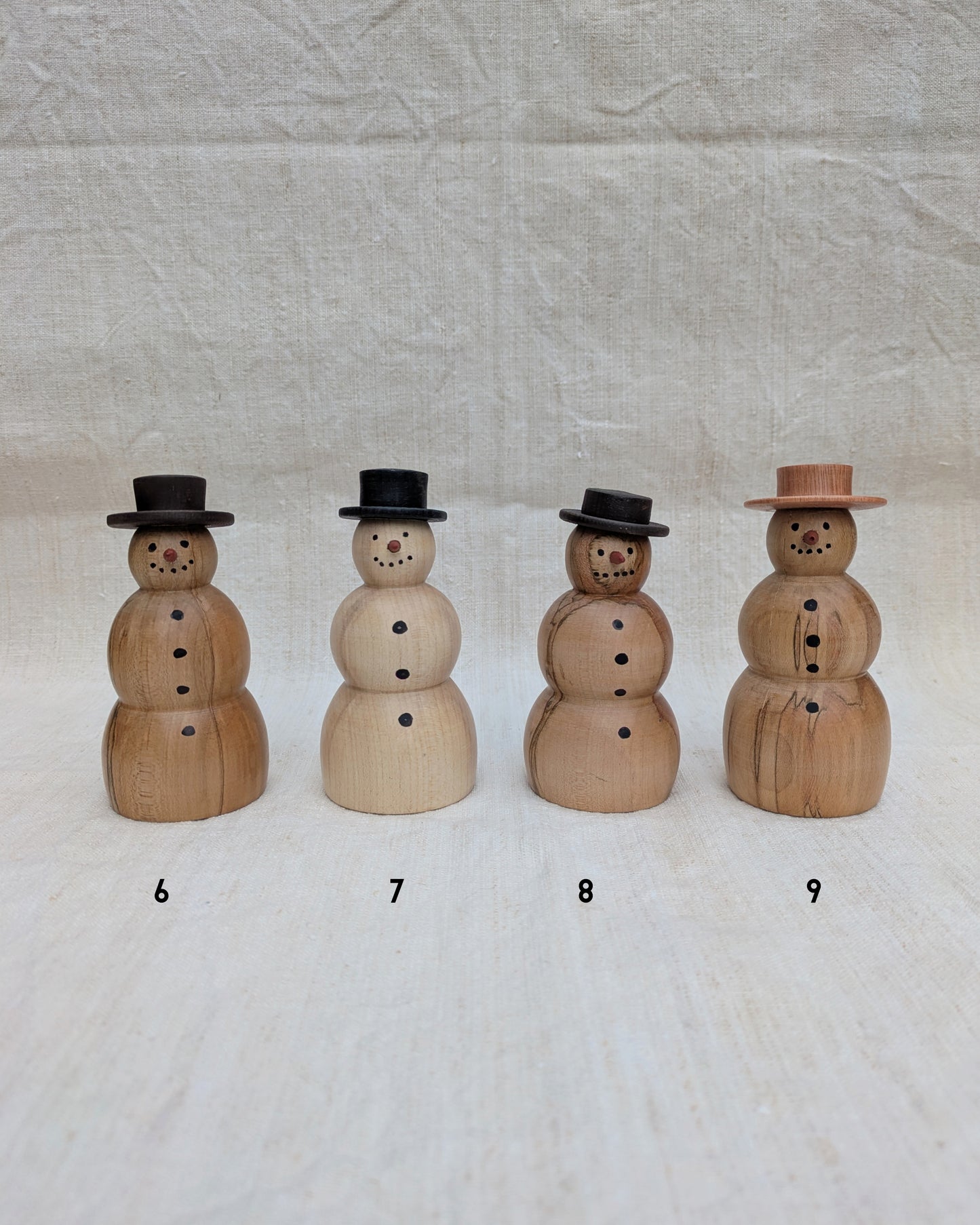Turned Wooden Snowman
