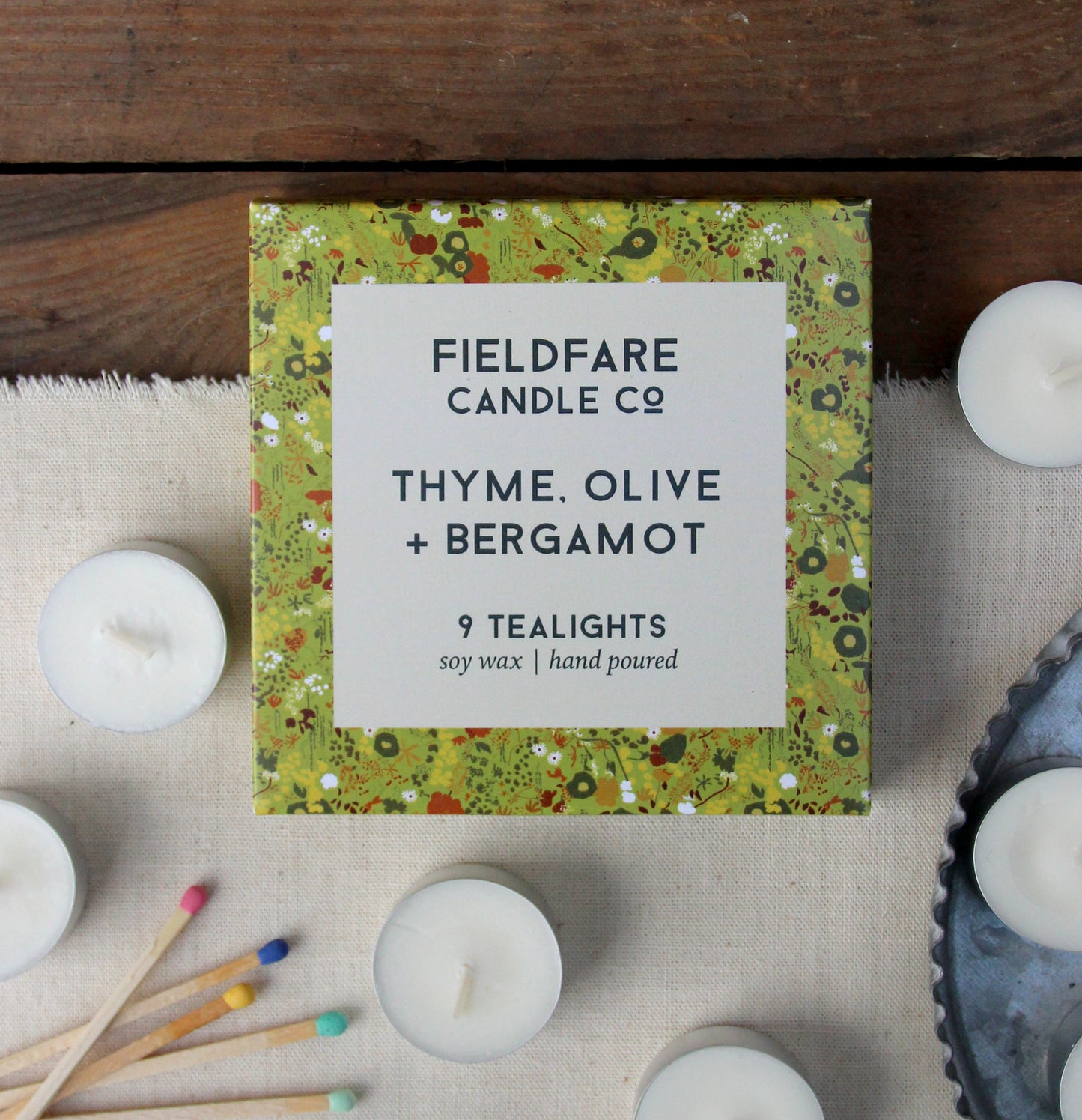 Thyme, Olive + Bergamot Tealights